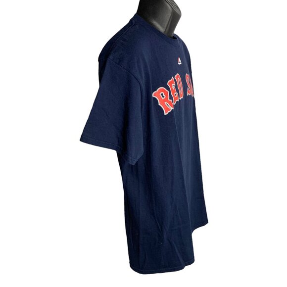 Majestic Red Sox 16 Benintendi T Shirt L Blue Crewneck Short Sleeve MLB Baseball - Picture 3 of 8